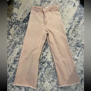 Zara marine straight high rise jeans in light pink